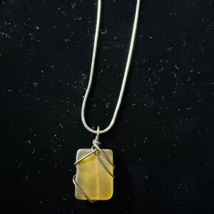 *SUMMER SALE *Handmade in USA NEW SEAGLASS Necklaces -Blue & Yellow